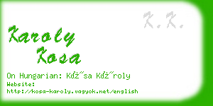 karoly kosa business card